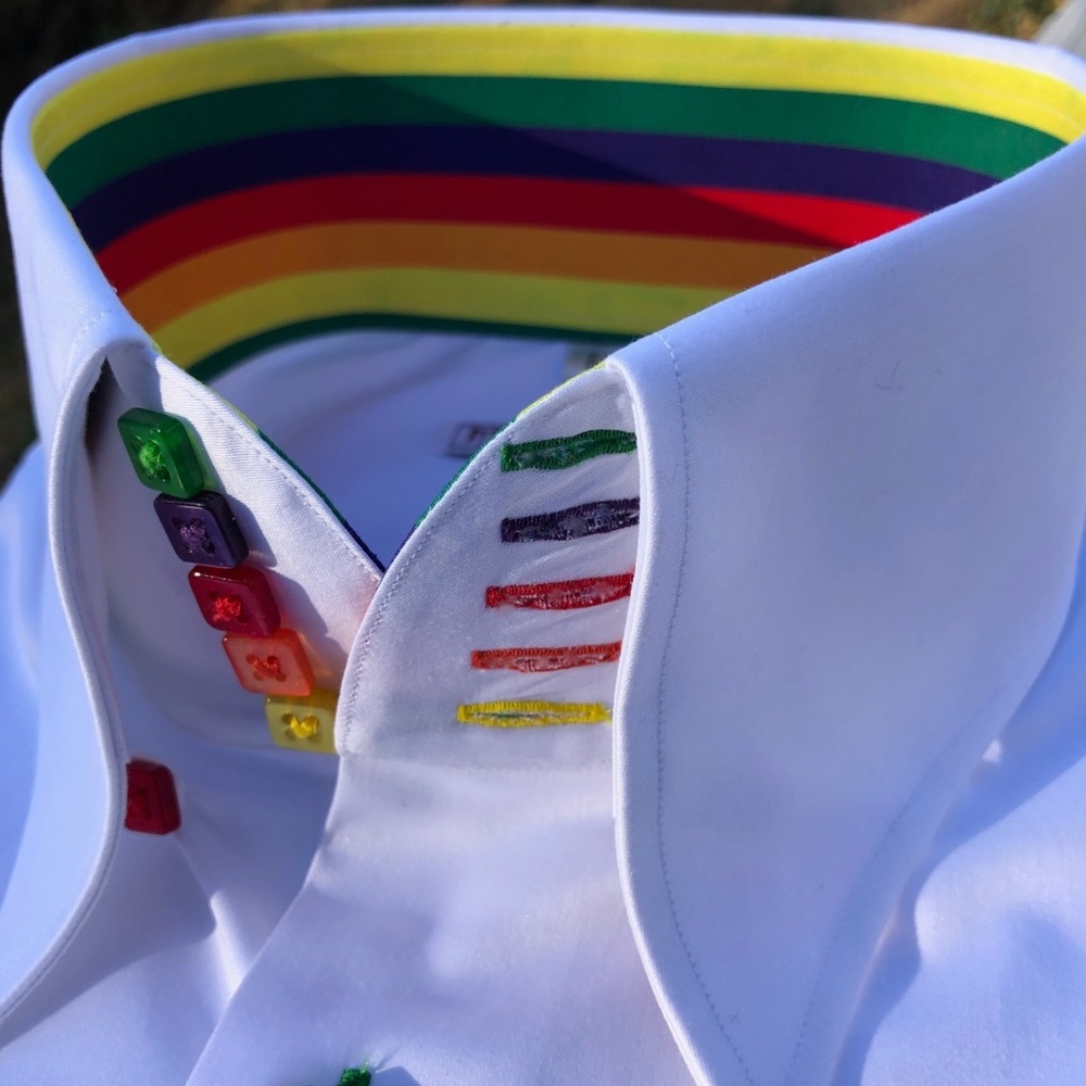 MorCouture Rainbow Spectrum Centipede High Collar Shirt